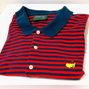Augusta Masters Collection Mens Short Sleeve Golf Polo Sz Large Classic Preppy